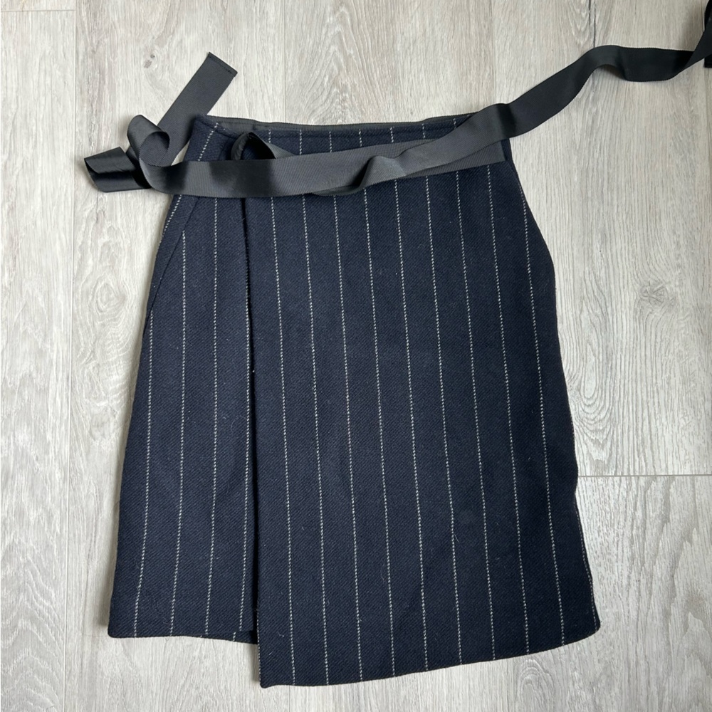 Maje Blue Wrap Skirt